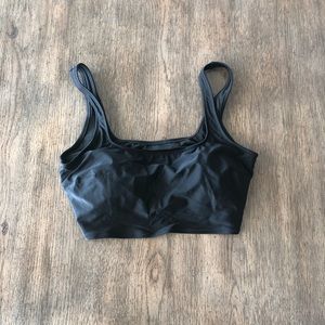 AERIE NWT LONGLINE SCOOP BIKINI TOP - BLACK XXL